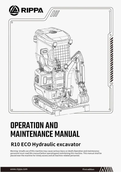 rippa r10 mini excavator  Instruction Manual
