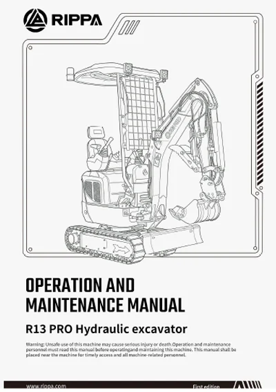 rippa r13 mini excavator  Instruction Manual
