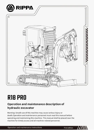 rippa r18 mini excavator  Instruction Manual