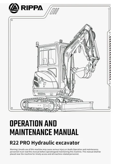 rippa r22 mini excavator  Instruction Manual