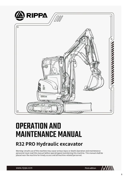 rippa r32 mini excavator  Instruction Manual