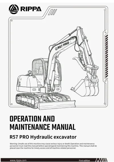 rippa r57 mini excavator  Instruction Manual