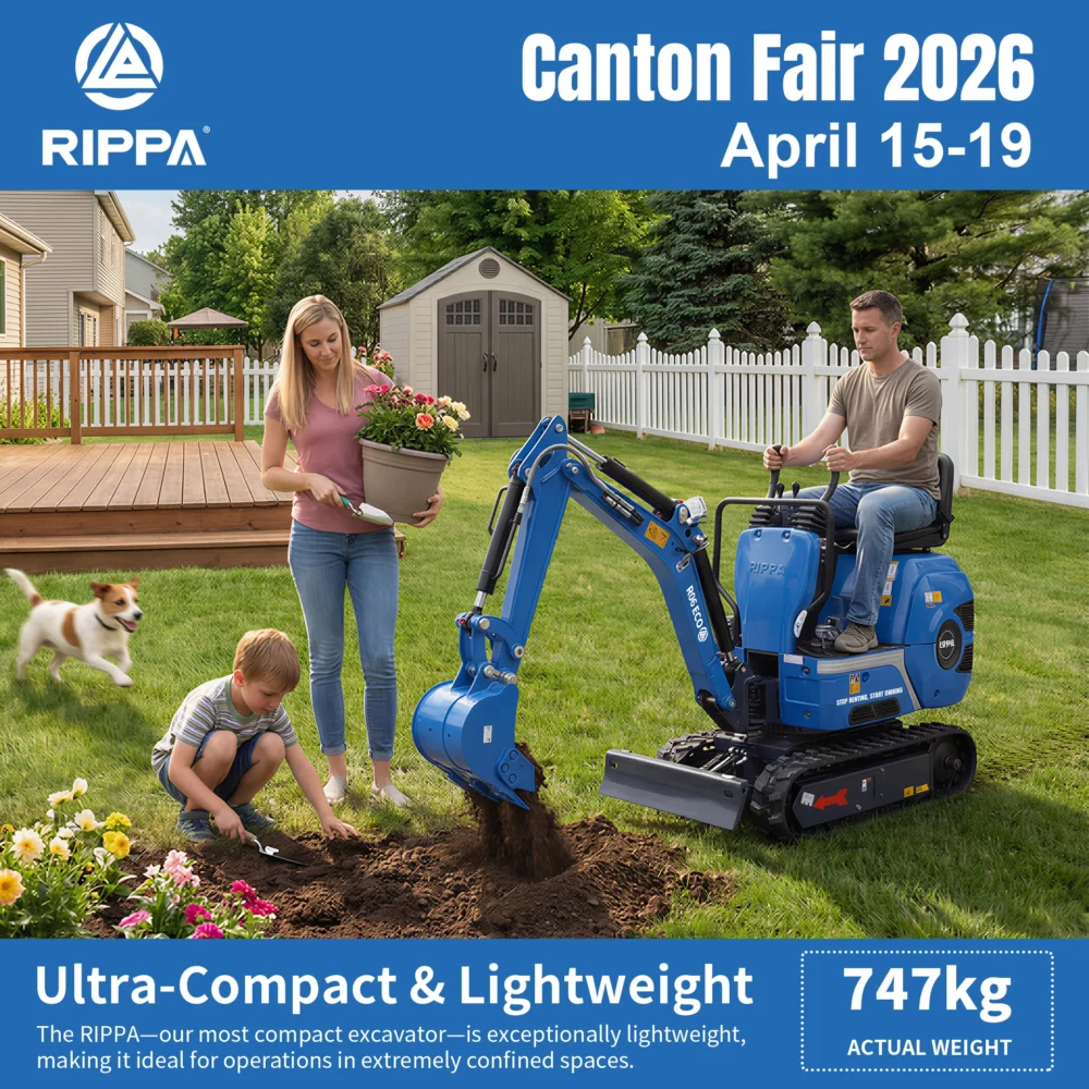 RIPPA Mini Excavators – Energy-Saving and Environmentally Friendly for Home Projects—Canton Fair 2026
